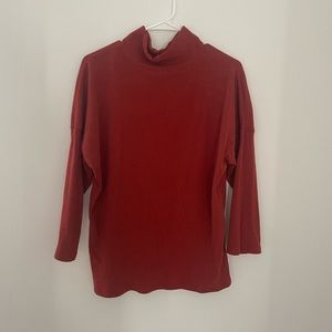 old navy mock neck high low sweater burnt red/orange top
